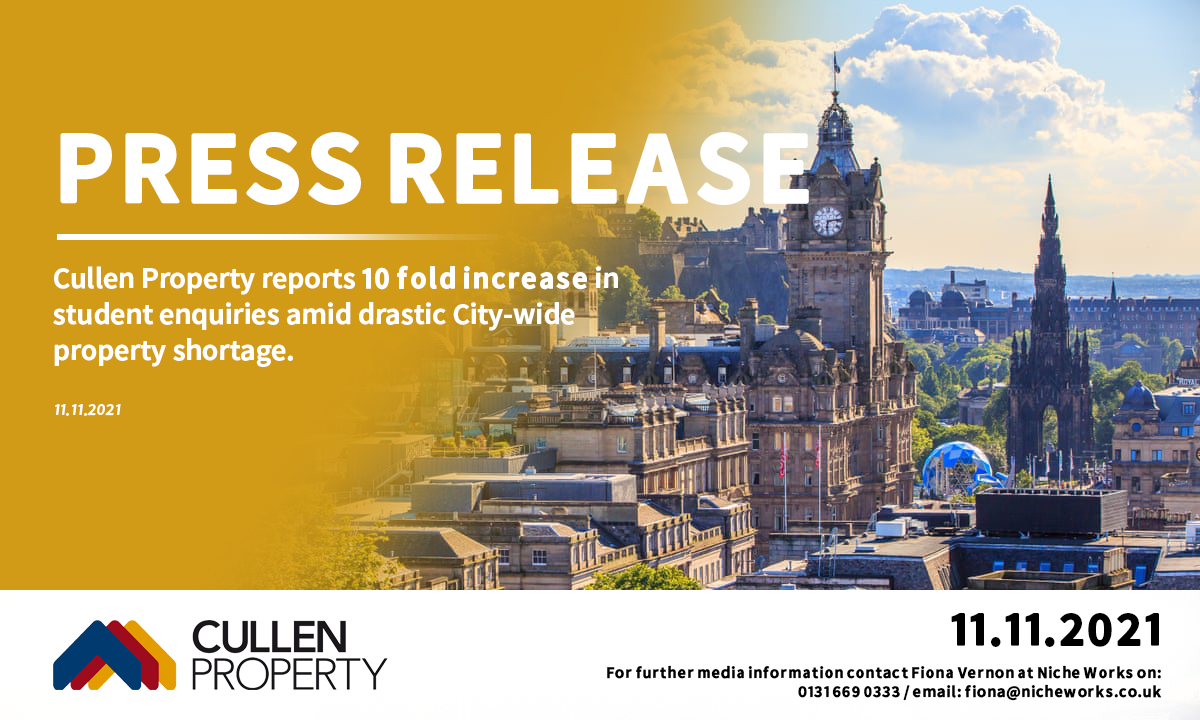 Press Release: Cullen Property Reports 10 Fold Increase In Student Enquiries Amid Drastic City-Wide Property Shortage